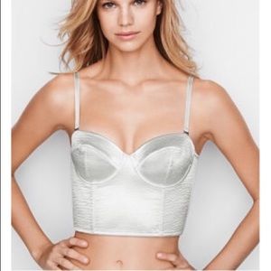 Victoria’s Secret silver shine bustier mesh back